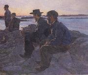 Carl Wilhelmson On the Rocks at Fiskebackskil (nn02 oil painting artist